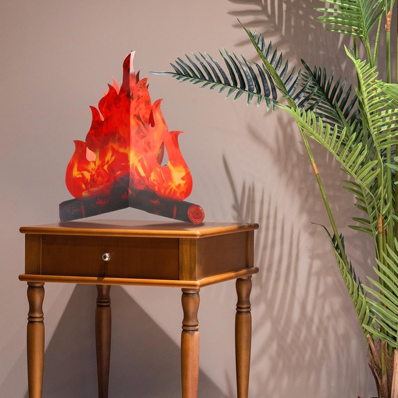 Luckious Brand 3D Decorative Cardboard Campfire Centerpiece - Artificial Fire,
