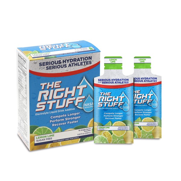 The Right Stuff Electrolyte Drink additive Std - Retail 10-Pouch Box - Lemon-Lime