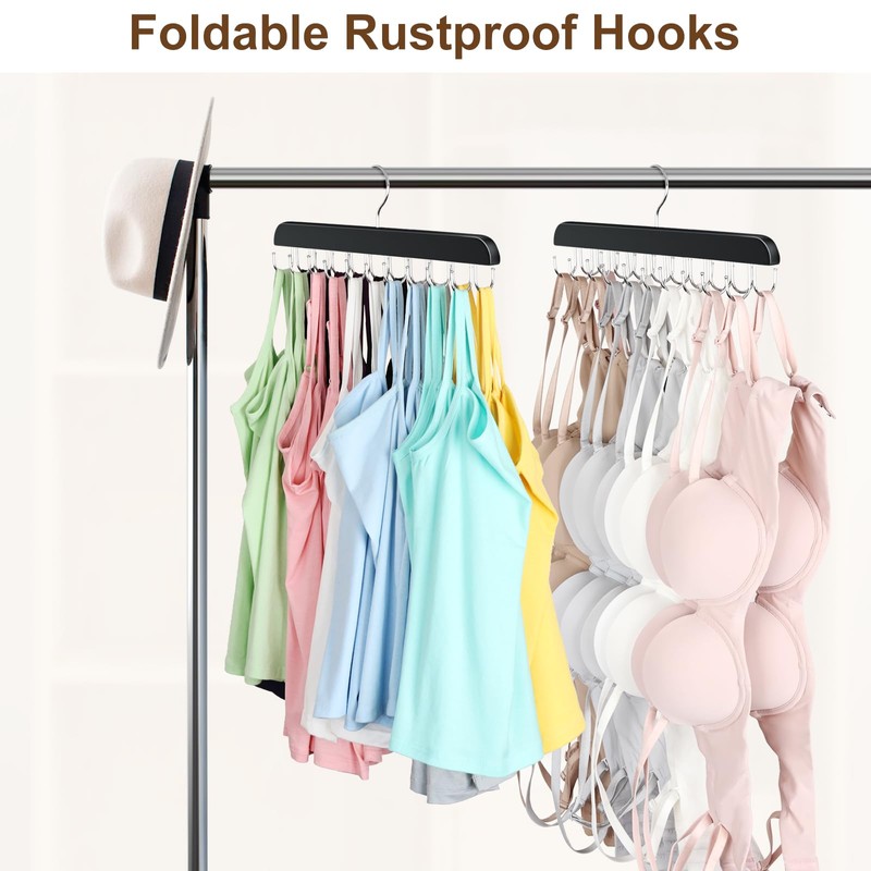 Bra Hanger for Closet, Tank Top Organizer 20 Hooks Capacity