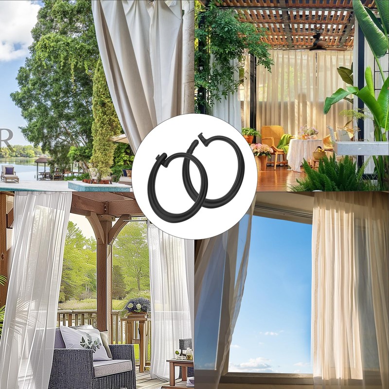 30pcs Gazebo Curtain Hooks,Weather Resistant Gazebo Curtain Hooks Durable C-Shaped