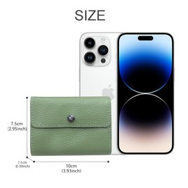 Leisofter Women's Mini Wallet, Leather Bank Card Bag, Coin Purse, Small Leather Bag with Key Ring, Mini, Lightweight, Soft Leather Coin Purse for Women and Children, coffee, Modern