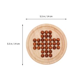 Wooden peg Solitaire Game Solitaire Board Game Wood Marbles Chess Wooden Board Strategy Chess for Students Adults Wood Solitaire Toy Children Marble Solitaire Board