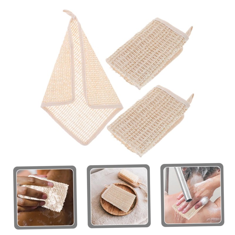 IWOWHERO 3pcs Washcloths Multi Functional Hand Towels for Bathing Face