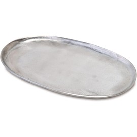Posh Living 63637 Oval Plate, Silver, W 10.2 x D 6.1 x H 0.4 inches (26 x 15.5 x 1 cm)