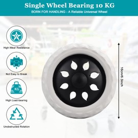 TANCUDER 2 Pieces Replacement Wheel Replacement Wheels Replacement Wheels 16 cm Shopping Trolley Wheels Replacement Black Replacement Swivel Castors Replacement Wheels for Shopping Trolley, Estate,