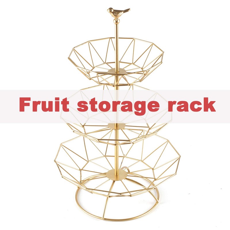 MINIDUO Wrought iron 3 Tier Fruit Tray Fruits Desserts Candy