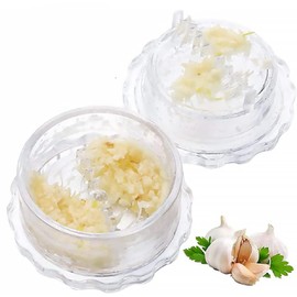 KOMUNJ Garlic Grinder, Quick Meal Preparation, Garlic Tool, Easy to Clean, Manual Plastic Garlic Press with Storage Pot, Easy to Clean Kitchen Aid