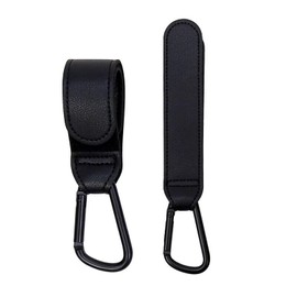 Stroller Hook, Luggage Hook, PU Leather, Sewing, Kinzoku Buckle, Velcro Type, Strong Viscosity, Load Capacity, Multifunctional, Free Both Hands, Suitable for Bicycles, Strollers, Climbing Bags