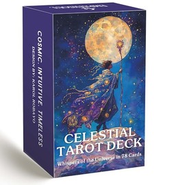 DPEHAKMK Tarot celestial, cartas de tarot con guía, cartas de tarot para principiantes, sombra y cubierta de adivinación ligera para autodescubrimiento