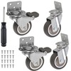 Fulasun 4Pcs L Shaped Caster Wheel Set 1/1.5/2inch Soft Rubber