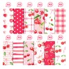 Cotrida 24 Sheets Cherry Fruit Scrapbook Paper, Pink Patterns Decorative