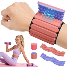 Abahub Wearable Wrist & Ankle Weights Set of 2, Stackable Magnetic Weighted Bracelet for Women, Waterproof Silicone Arm Leg Weights for Home Gym Workout, Yoga & Pilates - Purple and Pink, 4.4LB