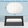 Stone Drying Mat for Kitchen Counter , Foldable 24"x16"Large Absorbent