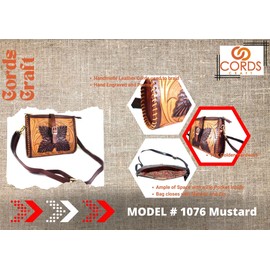 Bolsa de cuero para mujer, hecha a mano, cuero de grano superior, bolsa cruzada para niñas, regalo para ella (mostaza), Mostaza, M