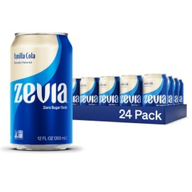 Zevia Zero Calorie Soda, Vanilla Cola, 12 Ounce Cans (Pack of 24)