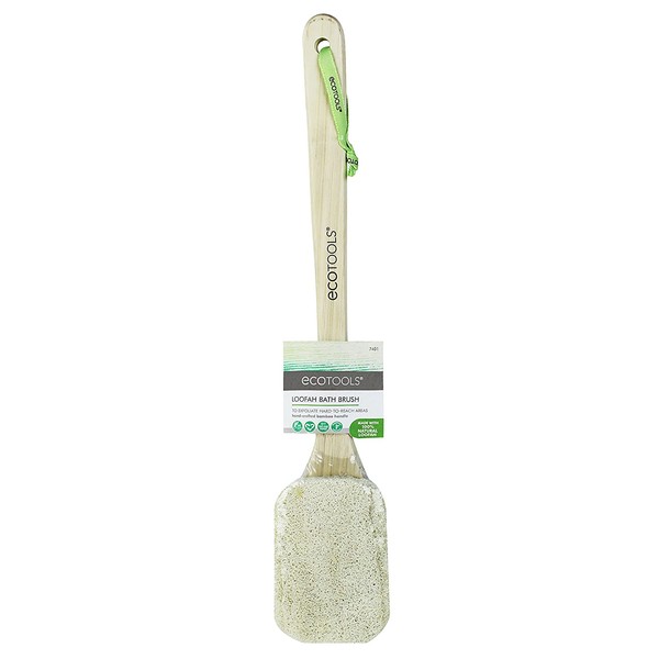 EcoTools Loofah Bath Brush With Bamboo Handle, Body Scrubber Sponge, Set of 2