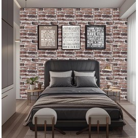 3D Wall Panels Peel and Stick Foam Brick Wallpaper Peel and Stick Faux Stone Wall Panel Self-Adhesive Wallpaper ，11.8 * 11.8 Inch,30PCS