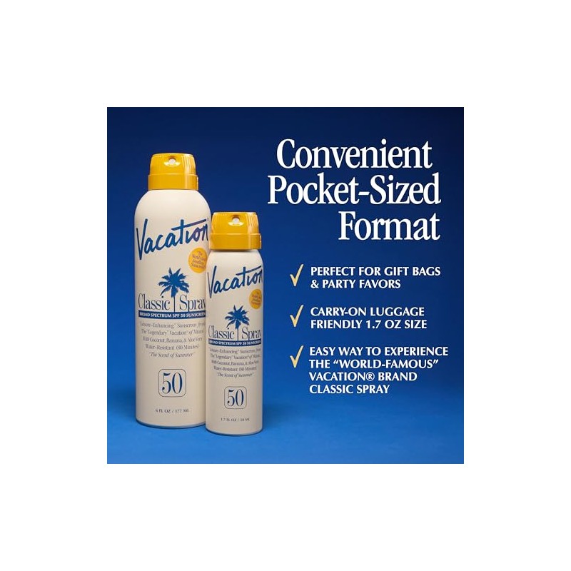 Vacation Mini Classic - Protector solar en aerosol SPF 50,