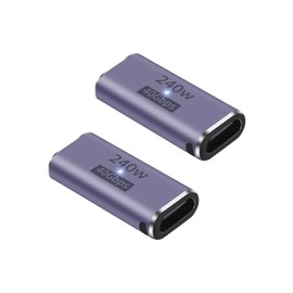 GHQXZT 240W USB C Coupler (2 Pack), USB Type C Female to Female Adapter Extender Compatible with Thunderbolt 4/3 Support up to 240W Charging, 40Gbps Data Transfer and 8K@60Hz Video
