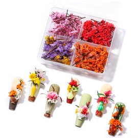 SAVILAND Essentials 3D Dried Flowers for Nails: 60PCS Real Natural Flowers Nail Art Dry Flower Nail Stickers Decals Mix Tiny Floral Petals Colorful Flower for Nails DIY Manicure Design Decoration