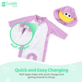 Cuddle Club Baby and Toddler One-Piece Swimsuit | UPF 50+ All-Day UV Protection Infant Sunsuit