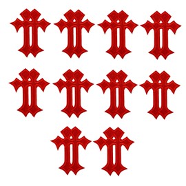 NACHLYNN 20 Pcs Cross Patches Iron On Cross DIY Decor Patches for Jeans Hats Shirts Backpacks (Red)