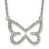 Real Stainless Steel CZ Cubic Zirconia Butterfly 2mm Pendant Necklace