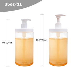 Cosywell Pump Bottle Dispenser Plastic Pump Bottles Refillable Bottles Wide Mouth Jar Style BPA Free Empty Pump Bottles Bathroom Shower Containers for Lotion Shampoo Conditioner (White, 3X 1000ml)