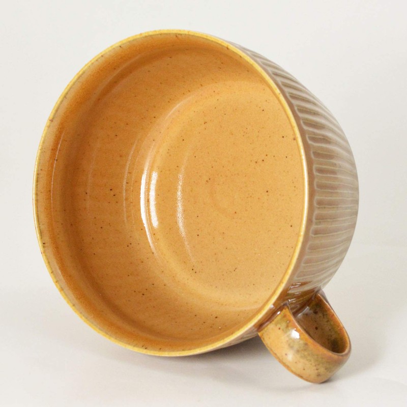 Kanzando Hasami Ware Soup Cup with Lid Amber