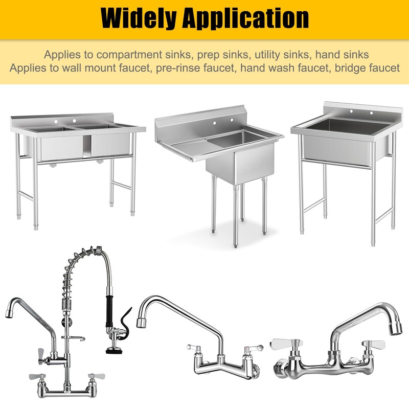 Installation Kit for Wall Mount Commercial Faucet, Brass 90 Degree
