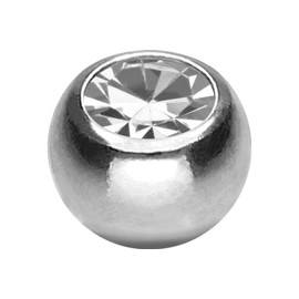 PIERCINGLINE Universal Titanium Screw Ball Crystal Piercing Banana Bell Replacement Choice of Colours and Sizes, Titanium