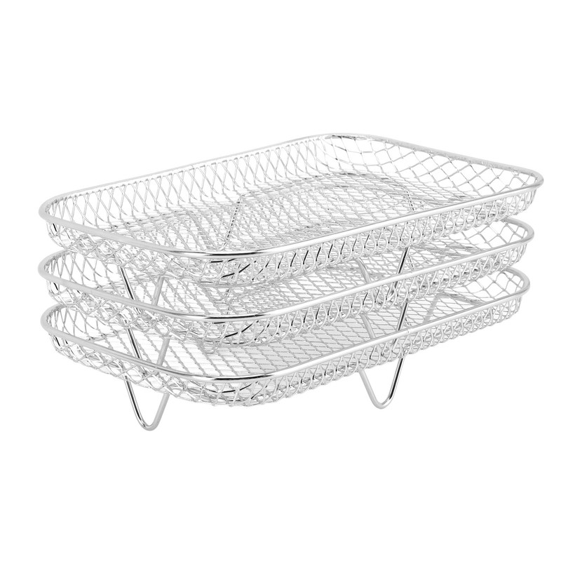 3PCS Fryer Rack Set 304 Stainless Steel Stackable Multi Layer