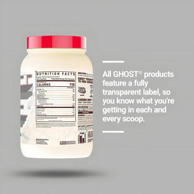 Proteina Ghost Vegan 2 Lbs 28 Serv Sabor Pancake Batter