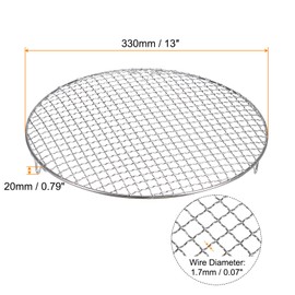 sourcing map Round Cooking Rack 13-inch 201 Stainless Steel Cross Wire Barbecue Grill Net with 20mm Legs for Cooking Baking Steaming BBQ