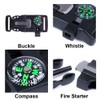 West Coast Paracord Emergency Whistle Buckle with Flint Scraper Compass
