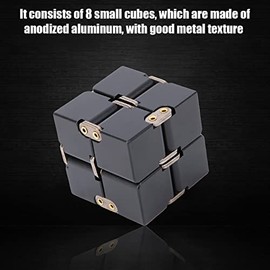 LenTLy Juguete Inquieto de Mano, Cubo Mágico Infinito de Aleación de Aluminio para Aliviar el Estrés, Juguete Inquieto para TDAH, Ansiedad, Autismo, Juguete de Mano Ergonómico y