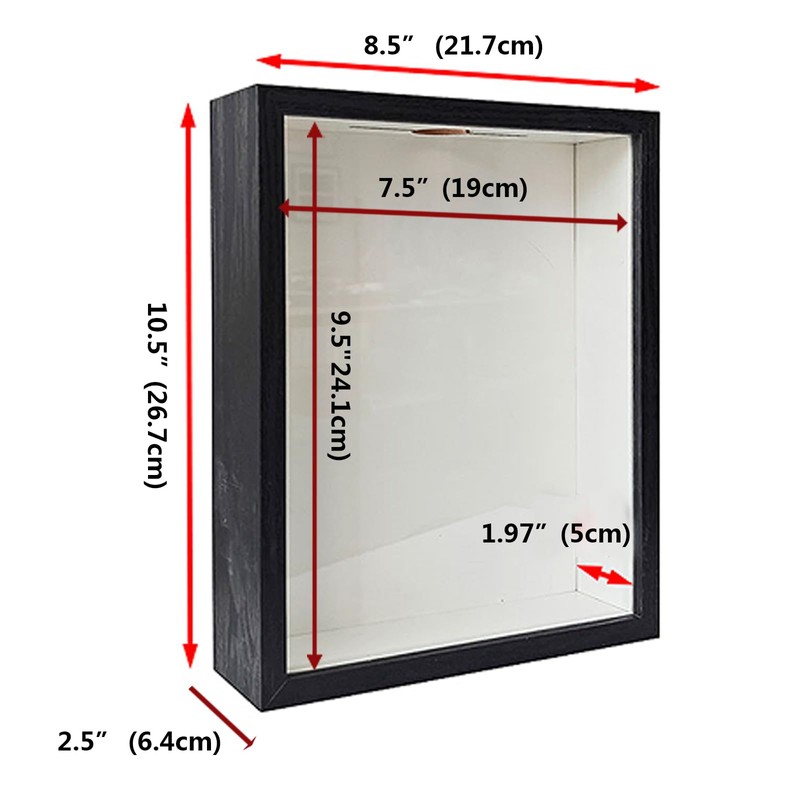 Shadow Box with Slot On Top, 8.5"x10.5" Seashell Display Case,