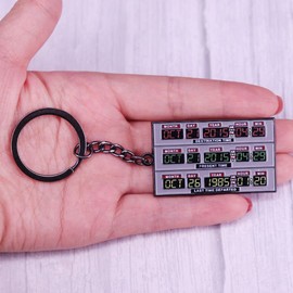 Backpack ornaments Time Circuits Keychain Time Travel Gift Back to the Future Delorean Copy Prop Keyring