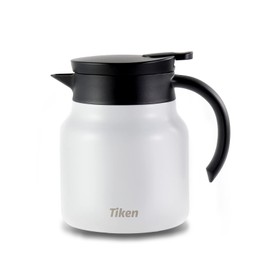 Tiken Coffee Server, 800ML (27 Oz) Thermal Coffee Carafe, Stainless Steel Insulated Vacuum Coffee Carafes For Keeping Hot - White