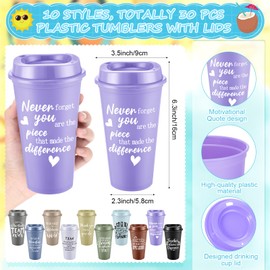 90 Pcs Employee Appreciation Gifts Set Thank You Gifts 16 oz Plastic Tumbler Cups with Lid Notebook Pen Bulk for Housekeeping Week Nurses Teacher Coworkers Team Staff (Dark Color,Elegant Style)