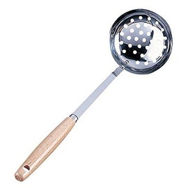 Endoshoji Professional Olive Ladle, Stainless Steel / Natural Wood, Made in Japan