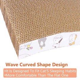 PatiencET 3 Pack Cat Scratcher Pad Recycle Corrugated Cat Scratching Pad Type S Cat Scratch Pad Lounger Sofa for Furniture Protector