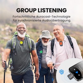 Avantree HomeBuddy Trio - Auracast Wireless Portable Speaker System (Set of 3) with USB-C Transmitter, Multiple Group Listening, Expandable, IP67 Waterproof, Indoor & Outdoor, Independent Use