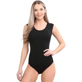 reshmena® Leotard Women' s Sleeveless Bodysuit Dance Ballet Leotards Ladies Strap Black Camisole Bodysuit Gymnastics Gym Wear Womens Shapewear Tummy Control Full Body Shaper Top Black Wide strip L