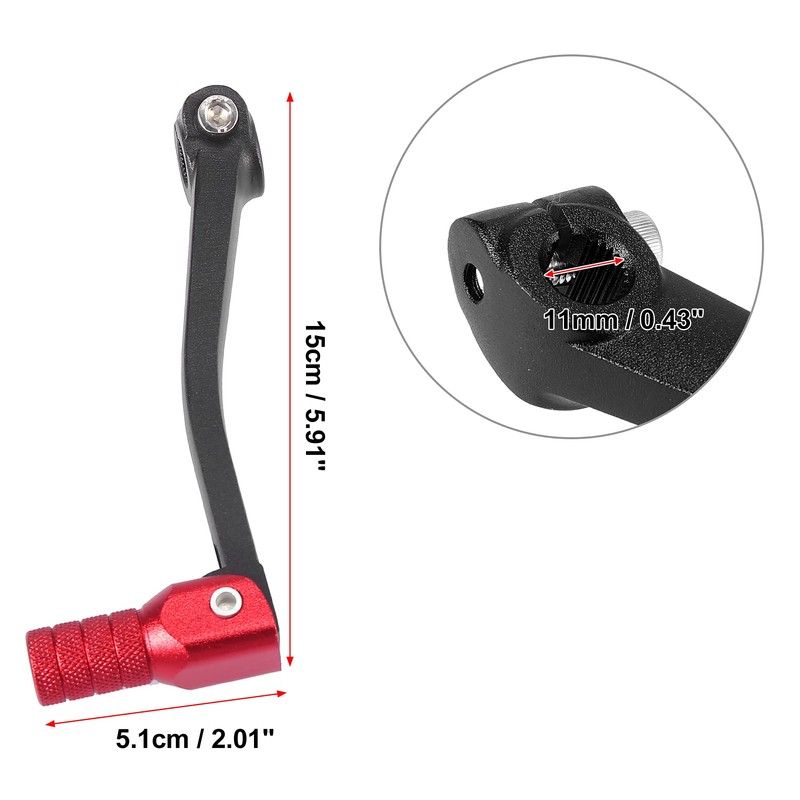 Motoforti Aluminum Alloy Motorcycle Folding Gear Shift Level Black Red