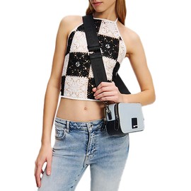 Karl Lagerfeld Jeans Women's Box Logo Camera Bag Cross Body Light Blue, light blue