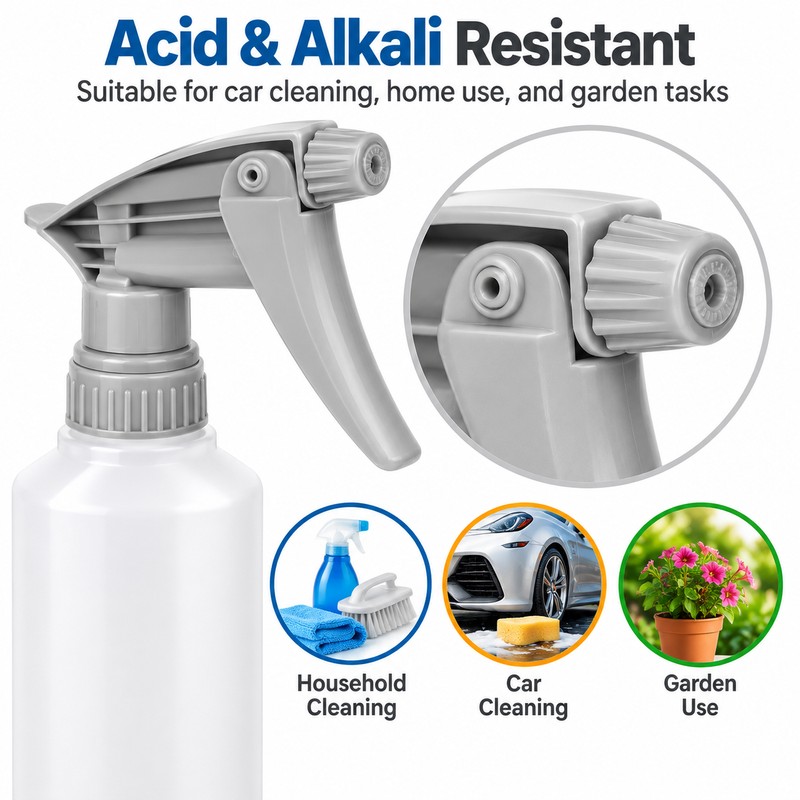 5-Pack Adjustable Trigger Sprayer Heads for Spray Bottles