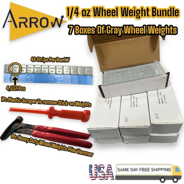 ARROW 1/4oz Wheel Weight Bundle 7 boxes of STICK-ON ADHESIVE