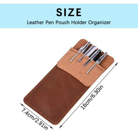 HAOTIAN-X 4 Packs Bag Protector, Multipurpose Leather Pen Bag Holder Organizer Pen Bag Protector for Pens, Pointers, Pencils, Ruler