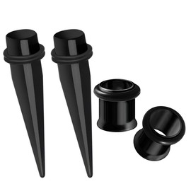 HEKEUOR 9mm Steel Ear Stretching Kit 2 Steel Tapers 2 Steel Tunnels Size Between 0g(8mm) and 00g(10mm), Stainless Steel